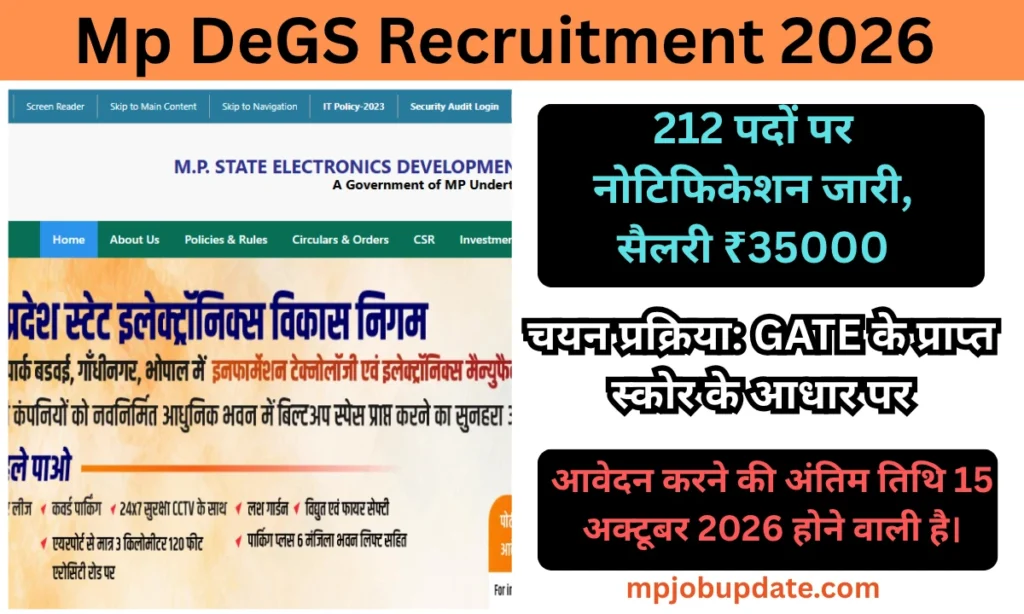Mp DeGS Recruitment 2026