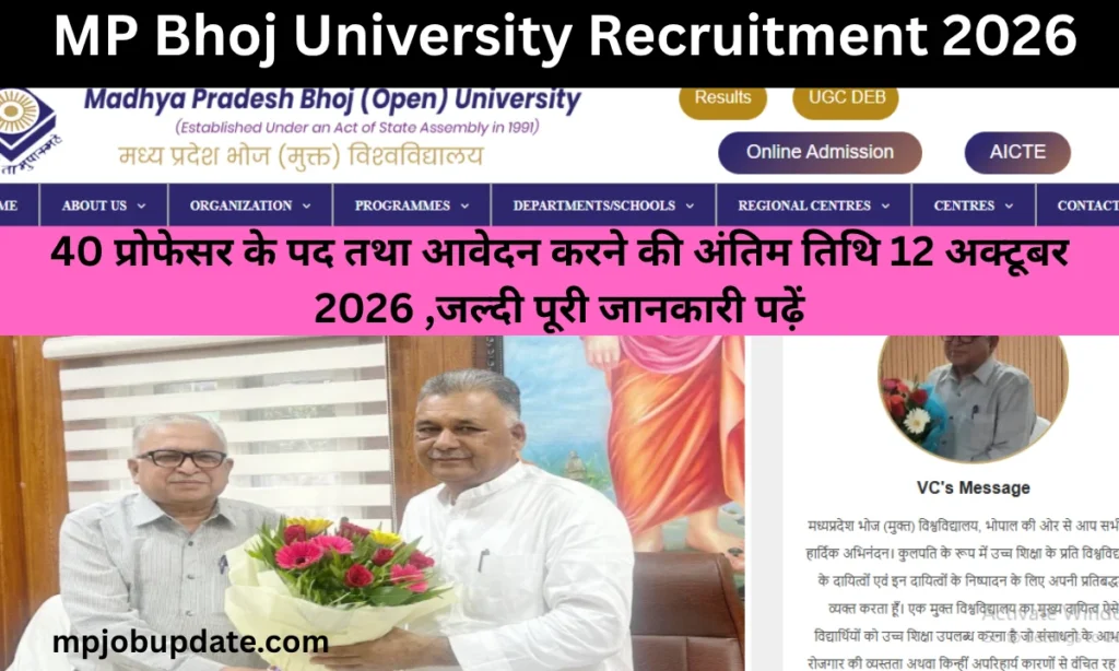 MP Bhoj University Recruitment 2026